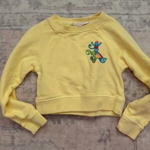 Roller Rabbit Cropped Yellow Sweatshirt